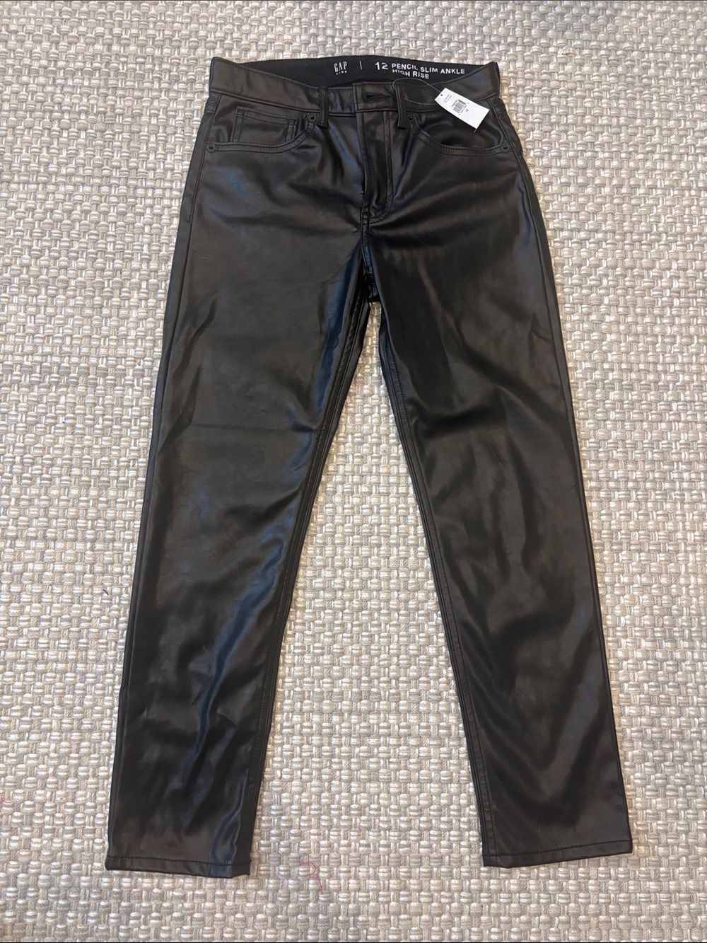 GAP Black Faux Leather Kids Pants